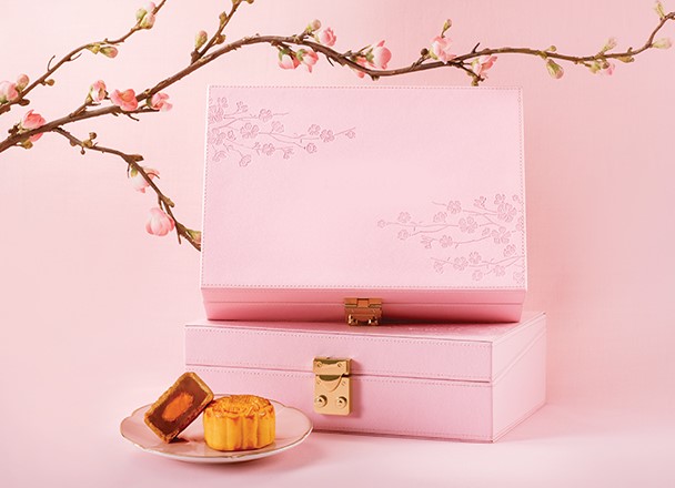 wooden mooncake packaging box, pink